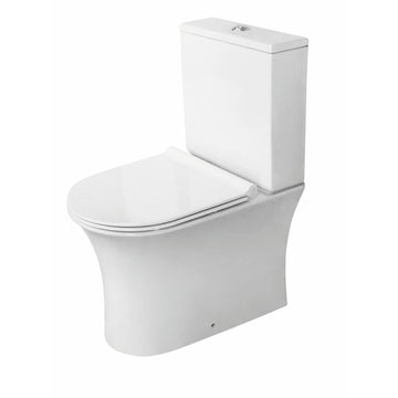 Deia 425mm Rimless Closed Back Close Coupled Toilet with Cistern & Slim Soft Close Seat