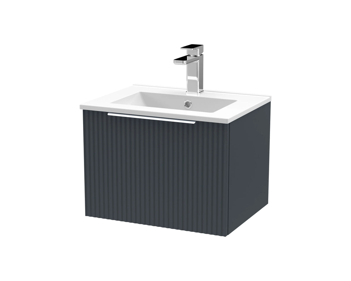 Hudson Reed Fluted 500mm 1 Drawer Wall Hung Vanity Unit & Basin