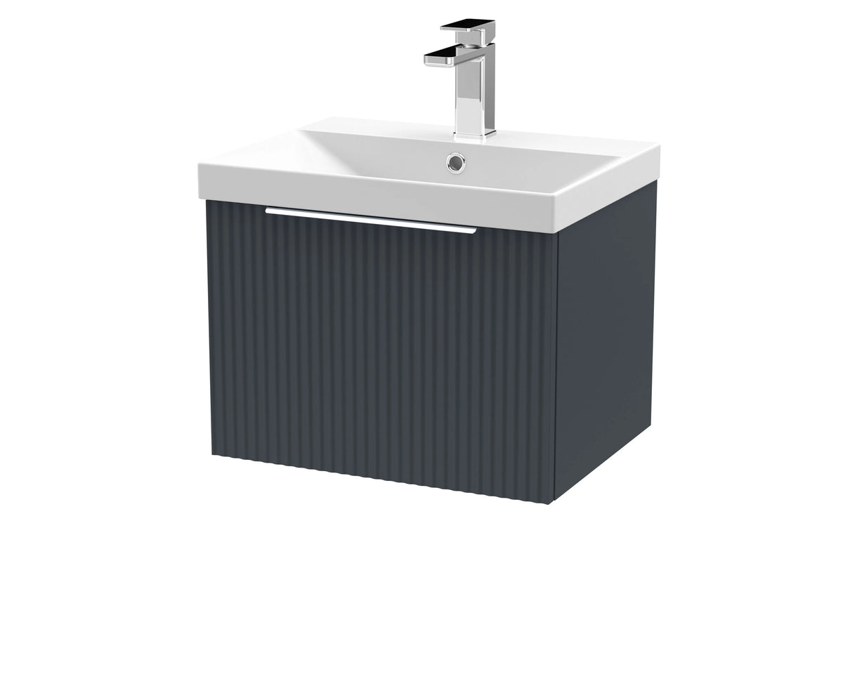Hudson Reed Fluted 500mm 1 Drawer Wall Hung Vanity Unit & Basin
