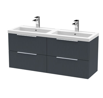 Hudson Reed Fluted 1200mm 4 Drawer Wall Hung Vanity Unit & Basin