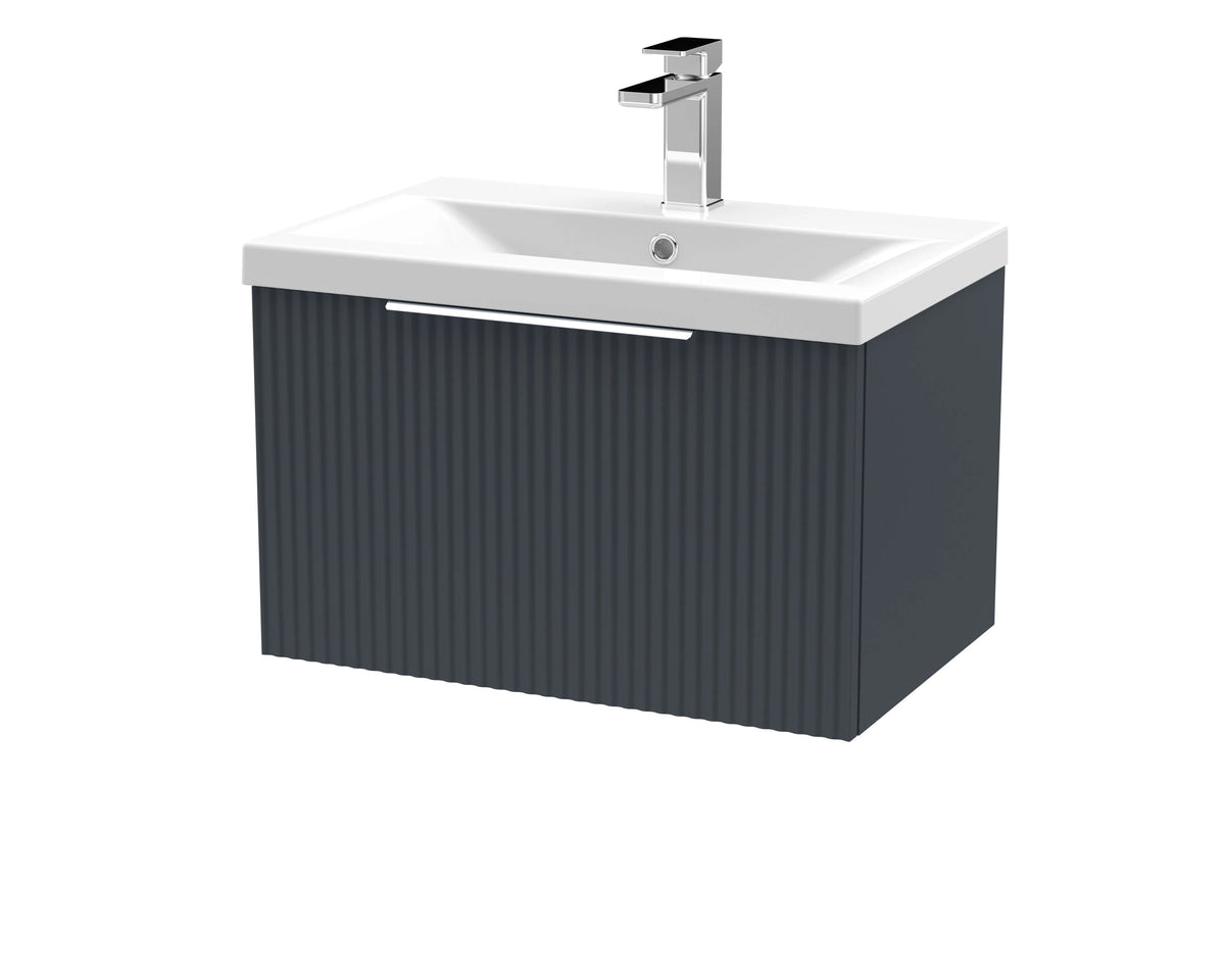 Hudson Reed Fluted 600mm 1 Drawer Wall Hung Vanity Unit & Basin