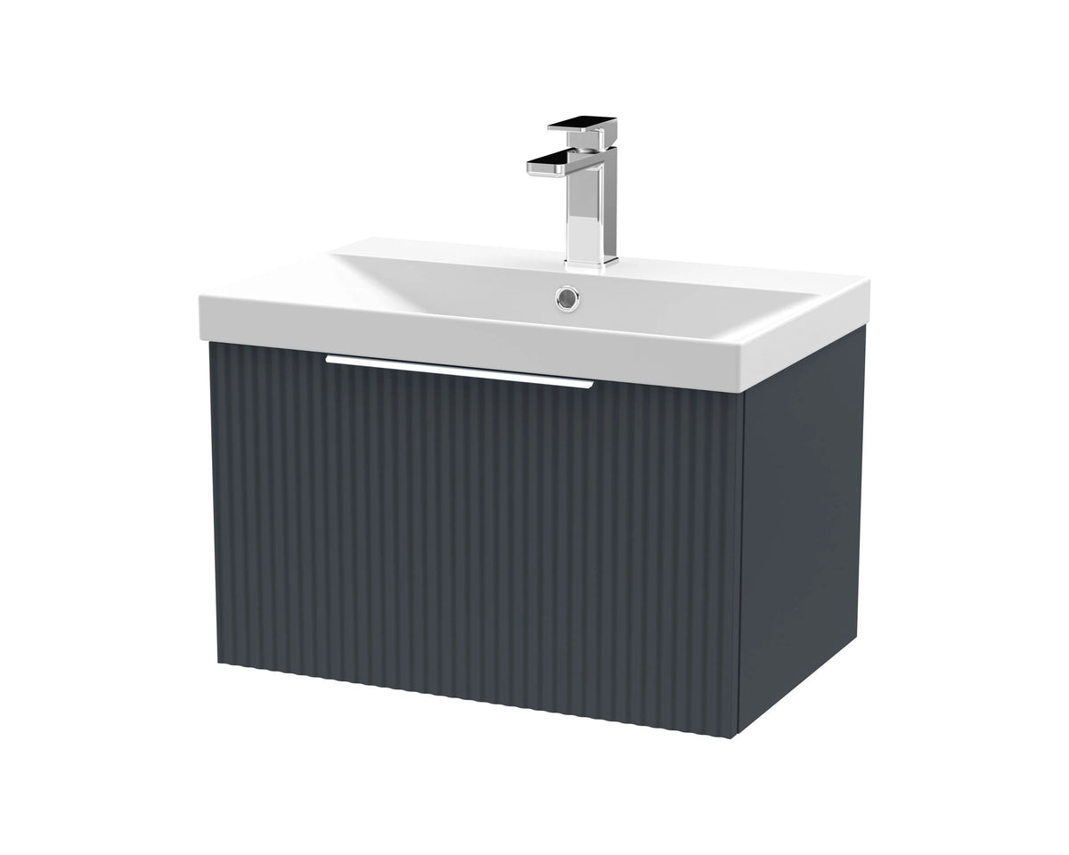 Hudson Reed Fluted 600mm 1 Drawer Wall Hung Vanity Unit & Basin