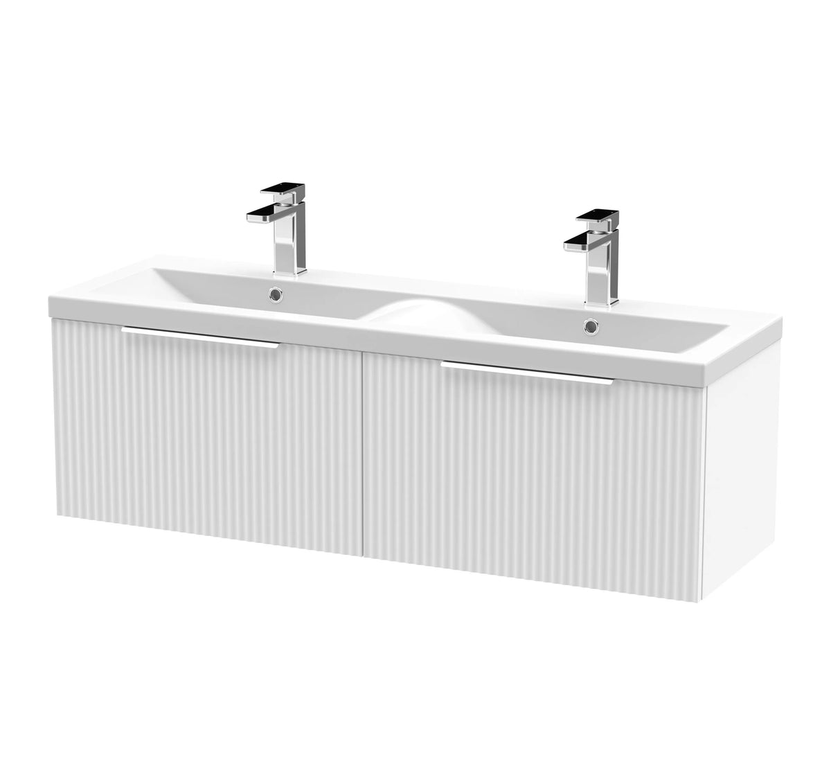 Hudson Reed Fluted 1200mm 2 Drawer Wall Hung Vanity Unit & Basin