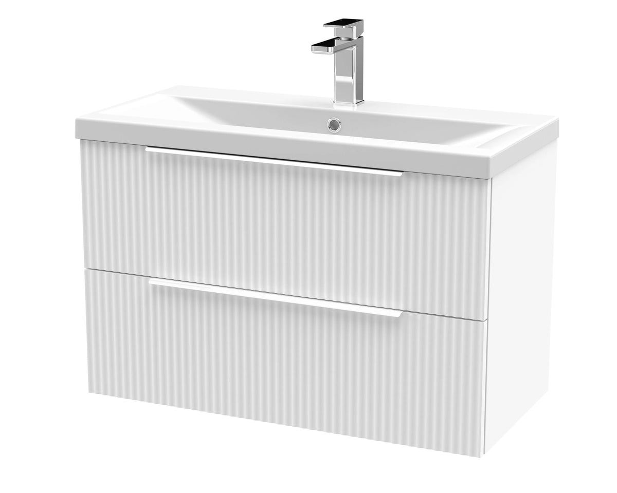 Hudson Reed Fluted 800mm 2 Drawer Wall Hung Vanity Unit & Basin