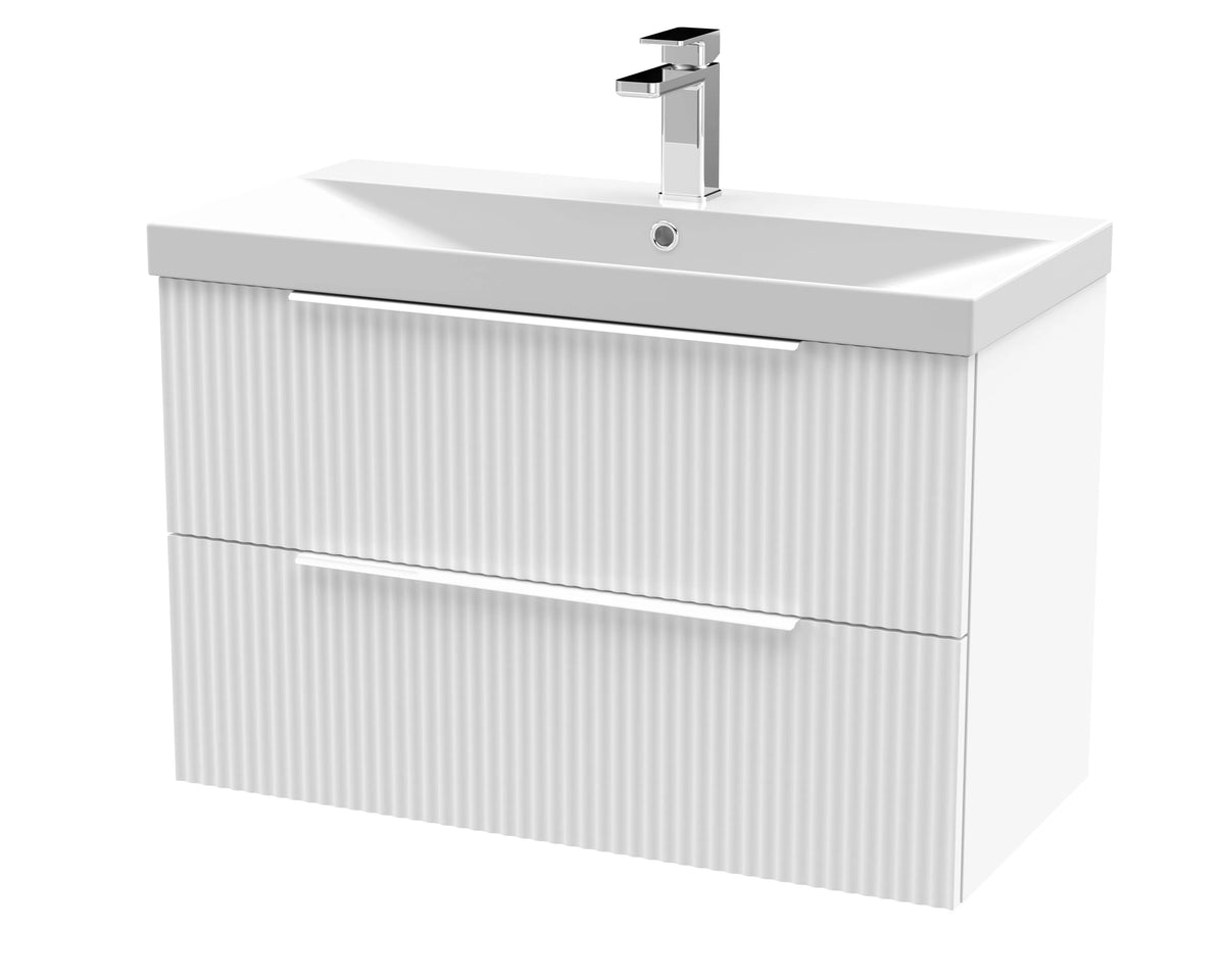 Hudson Reed Fluted 800mm 2 Drawer Wall Hung Vanity Unit & Basin