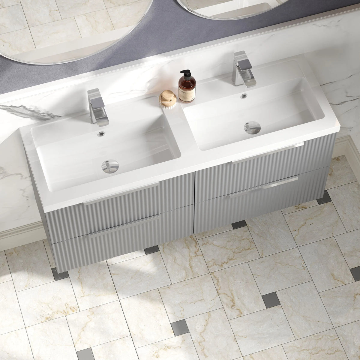 Hudson Reed Fluted 1200mm 4 Drawer Wall Hung Vanity Unit & Basin