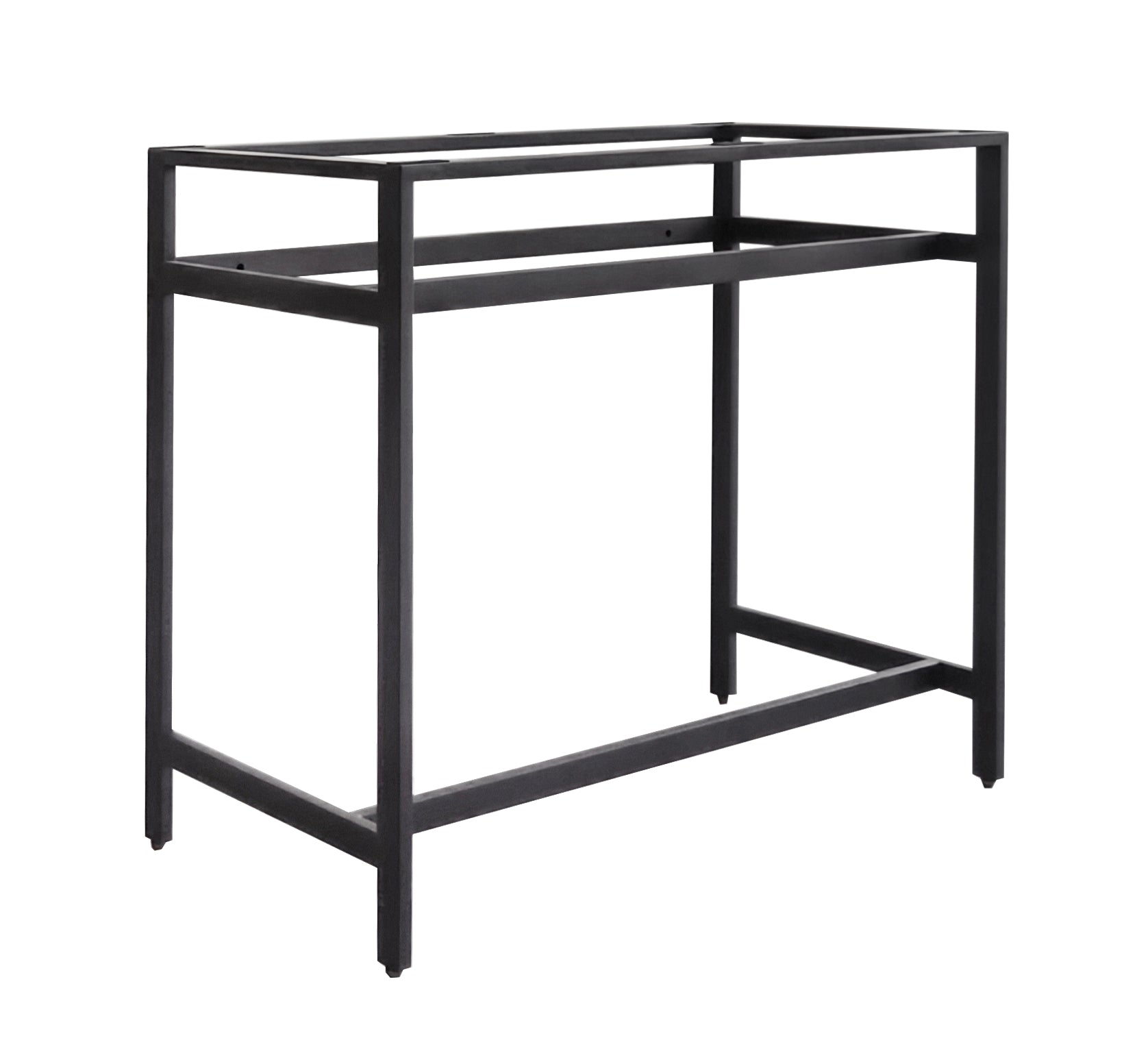 Sanctuary Marble Basin Console – Matt Black Frame with Venato White Marble Slab