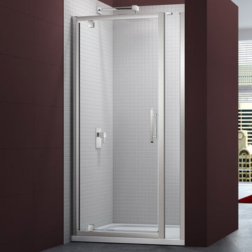 Merlyn 6-Series Pivot Shower Door with Inline Panel - Clear Glass - 1040 x 1900mm