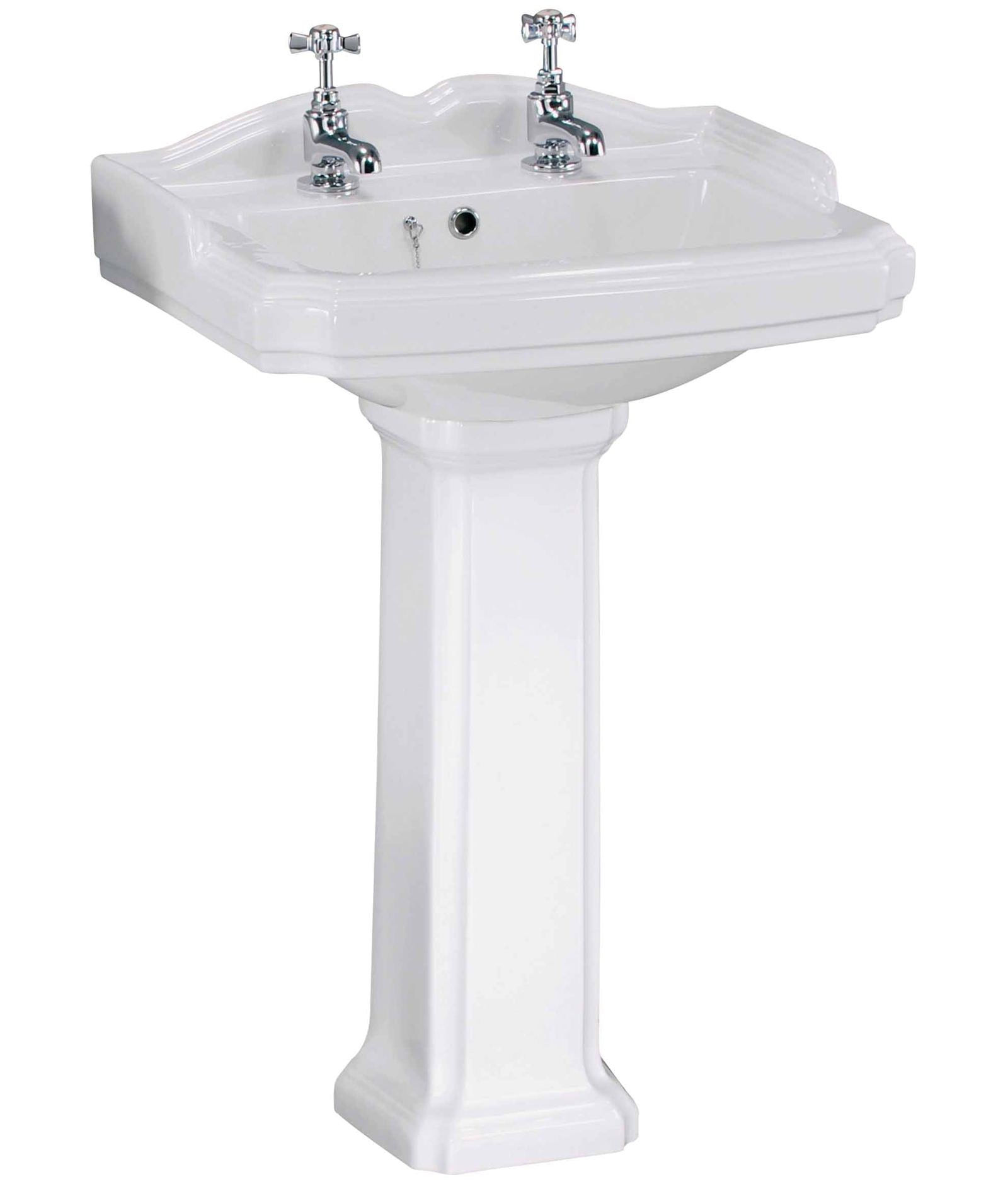 Nuie Legend white traditional cloakroom suite with toilet and sink, featuring classic design and compact layout.