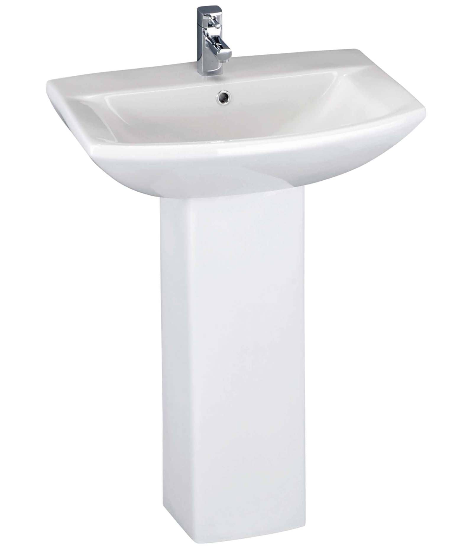 Contemporary white toilet and basin pack by Tuskan Tiles, featuring sleek modern design and clean lines in a bathroom setting.