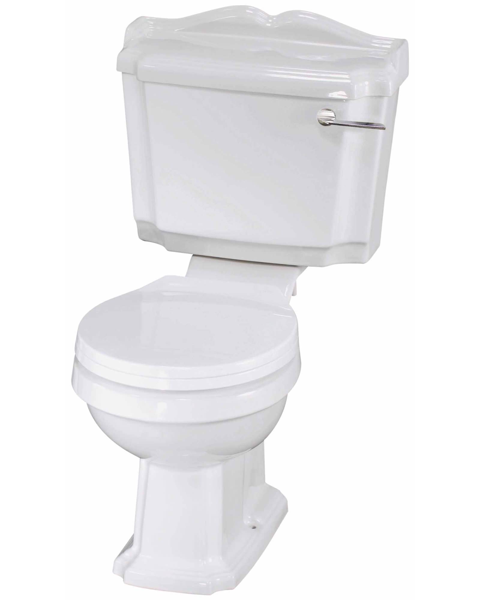 Nuie Legend white traditional cloakroom suite with toilet and sink, designed for compact bathroom spaces.