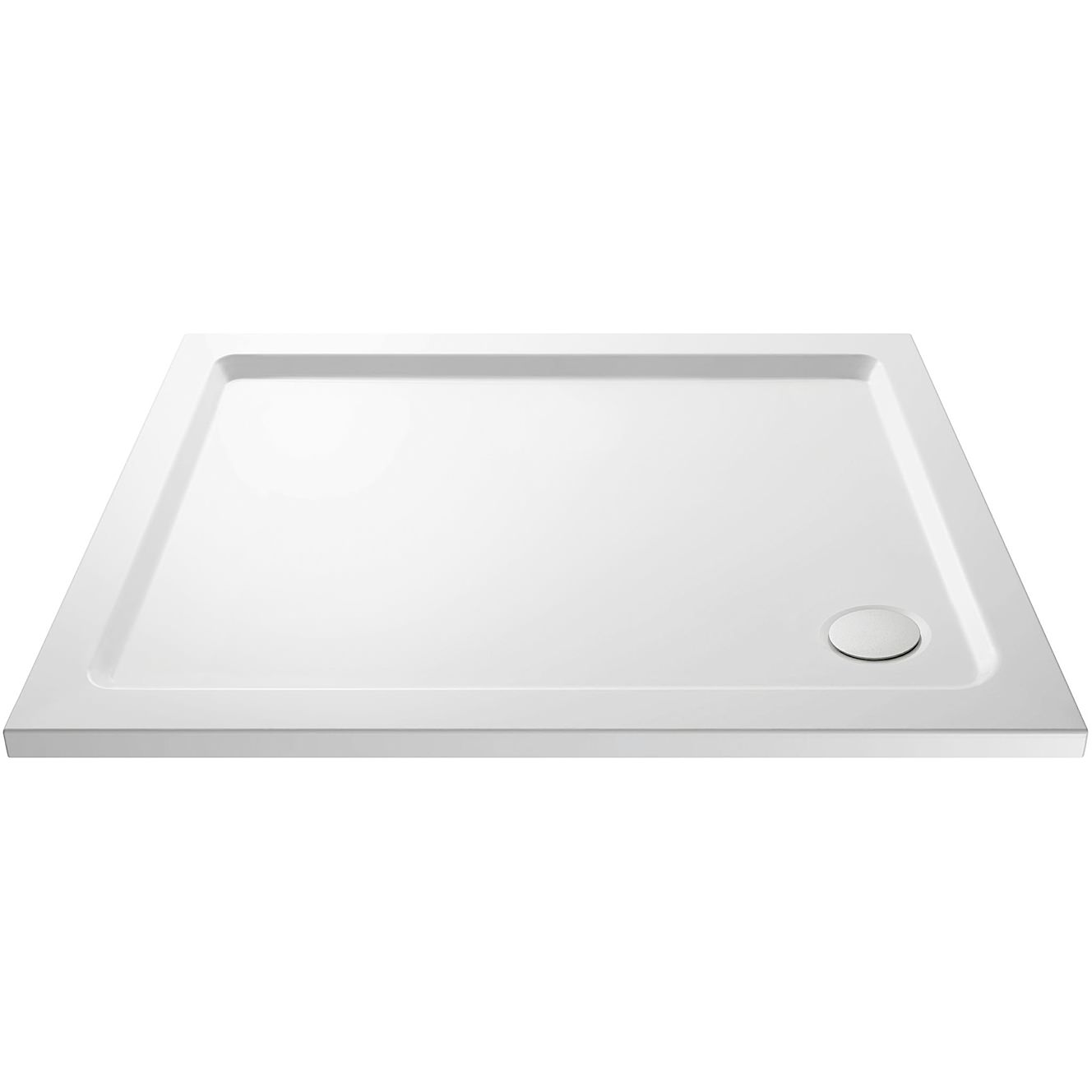 Nuie Hydrastone White Rectangular Slimline Shower Tray - ABS Acrylic-Capped Caco3 and PU