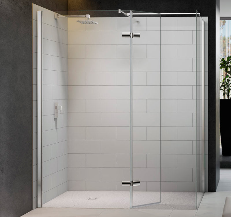 Merlyn 8-Series Frameless Walk In Shower Screen with Swivel Hinged Side Panel
