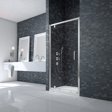 Merlyn Ionic Essence Pivot Shower Door with Magnetic Seals - Chrome Frame