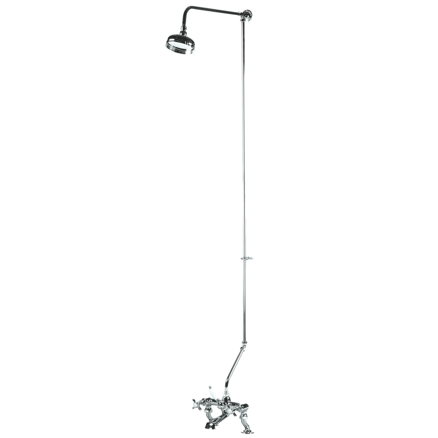 Nuie Traditional Chrome Rigid Riser Kit For Bath Shower Mixer