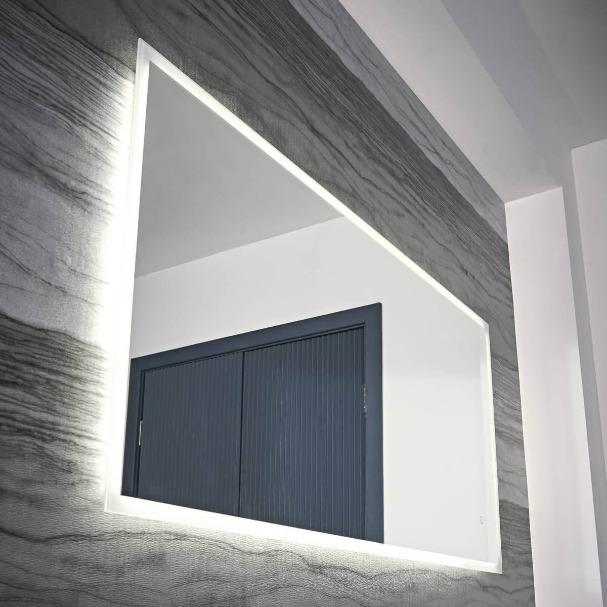 Tavistock Beta Minimalist Rectangular Borderlit LED Mirror with Touch Sensor Switch