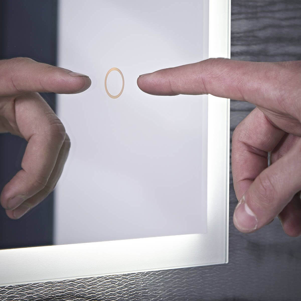 Tavistock Beta Minimalist Rectangular Borderlit LED Mirror with Touch Sensor Switch