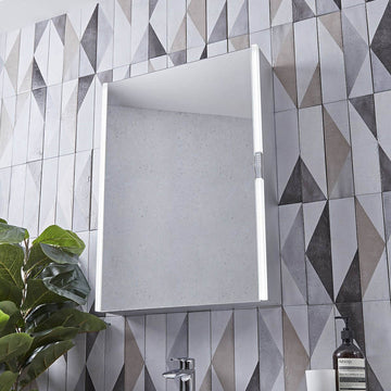 Tavistock Slide Aluminium LED Illuminated Mirror Cabinet with Shaver Socket - 500 x 700mm - Tuskan Tiles
