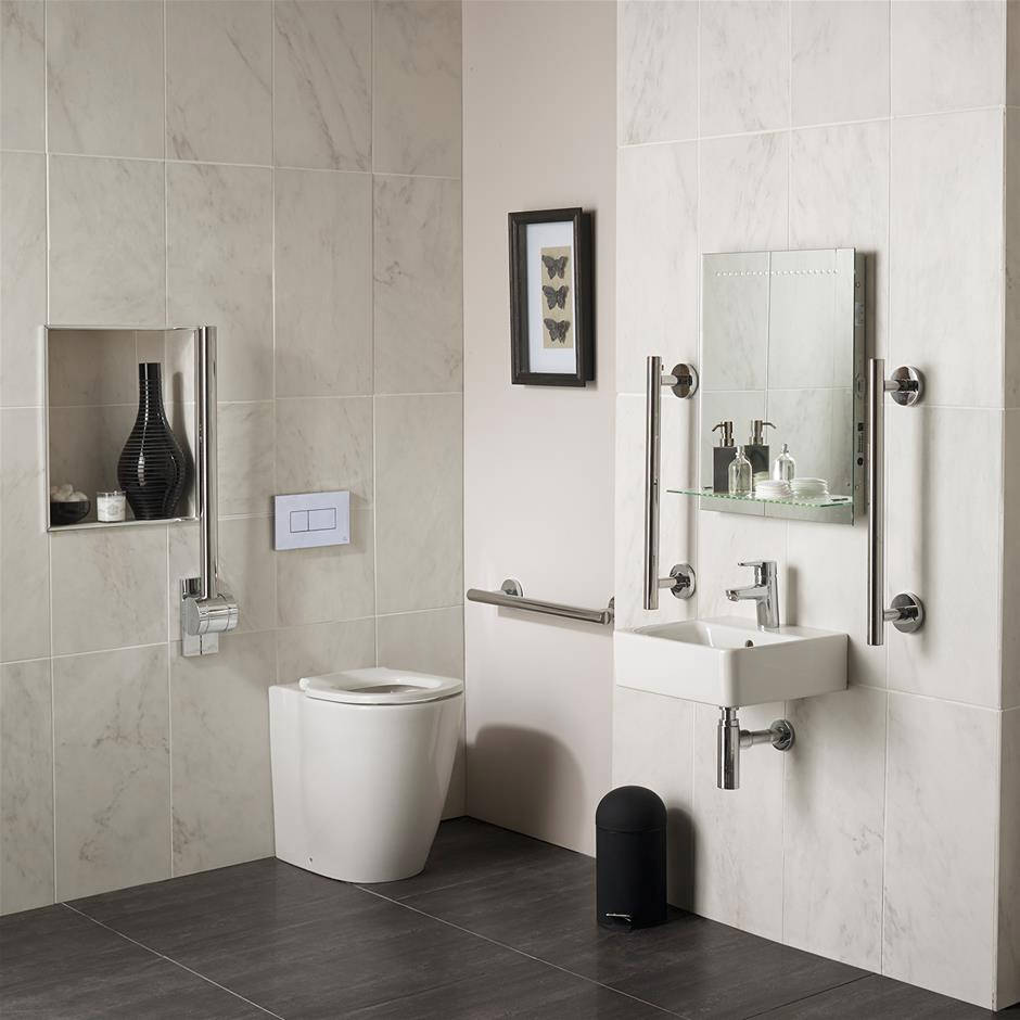 Ideal Standard Concept Freedom ensuite cloakroom pack with toilet and sink, installed in a modern bathroom setting.