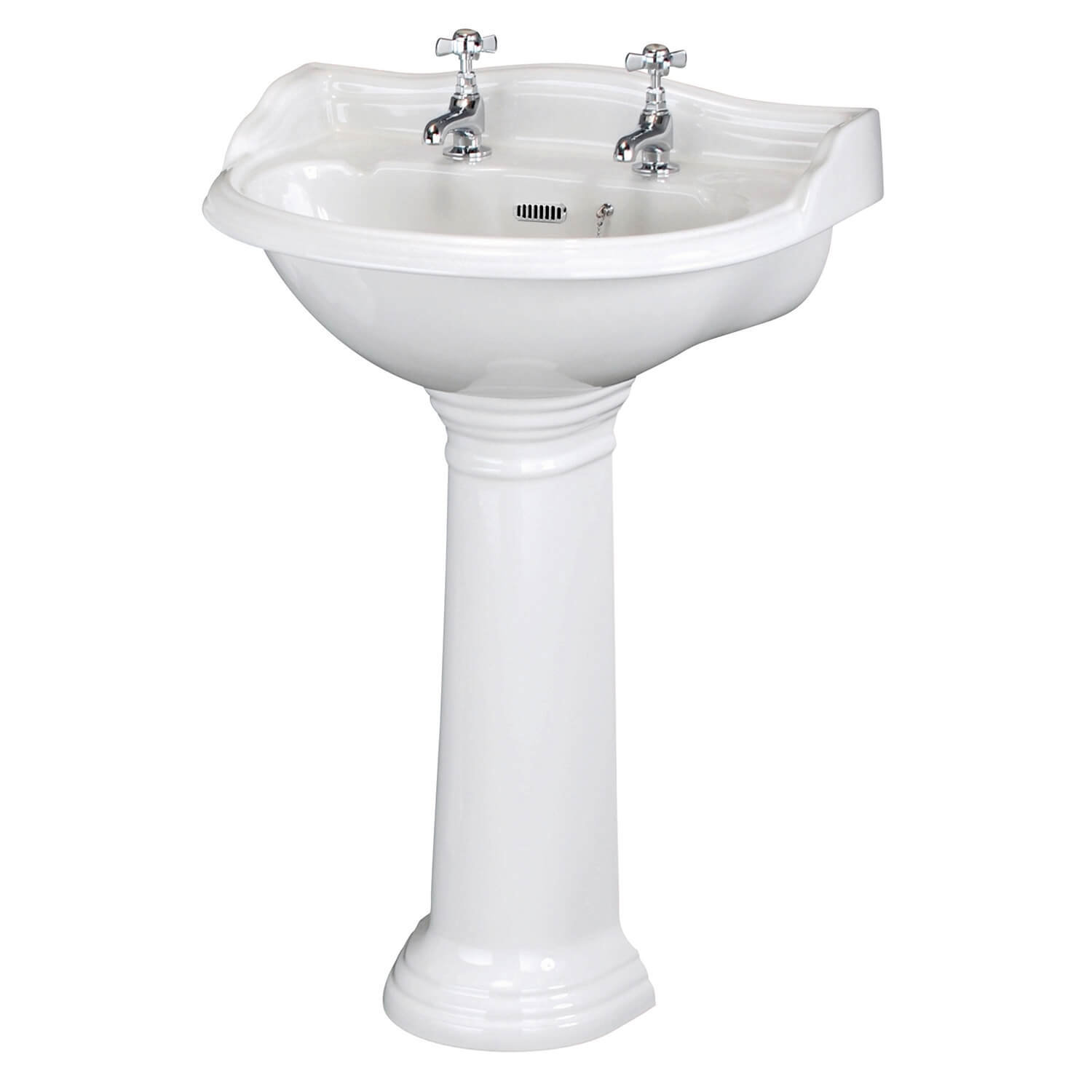 Hudson Reed Chancery Round Basin White And Pedestal