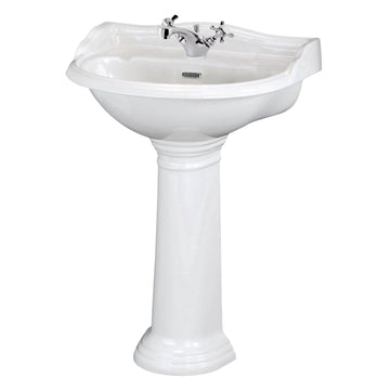 Hudson Reed Chancery Round Basin White And Pedestal