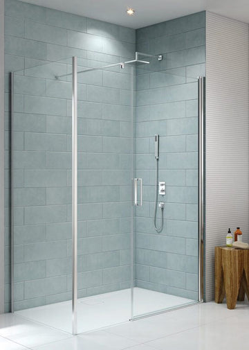 Merlyn 8-Series Frameless 2-Sided Pivot Shower Enclosure with Inline Panel - Clear Glass