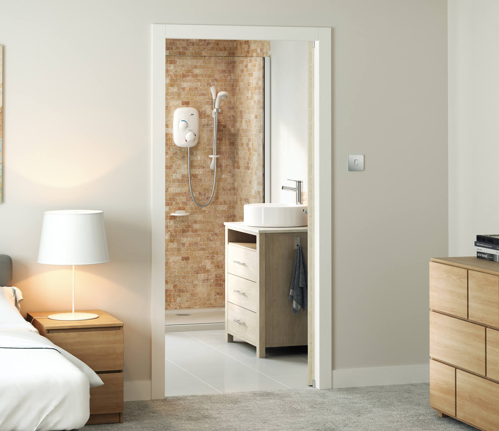 Mira Event XS Thermostatic Power Shower White And Chrome