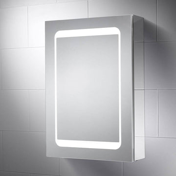 Sensio Belle Wall Hung LED Mirror Cabinet with Demister Pad - 500 x 700mm - Tuskan Tiles