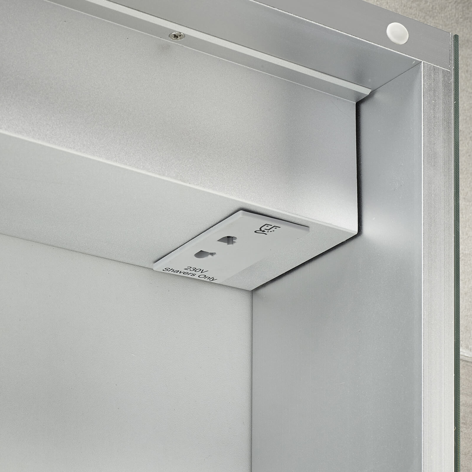 Sensio Harlow Aluminium Illuminated Mirror Cabinet with Shaver Socket - 500 x 700mm - Tuskan Tiles
