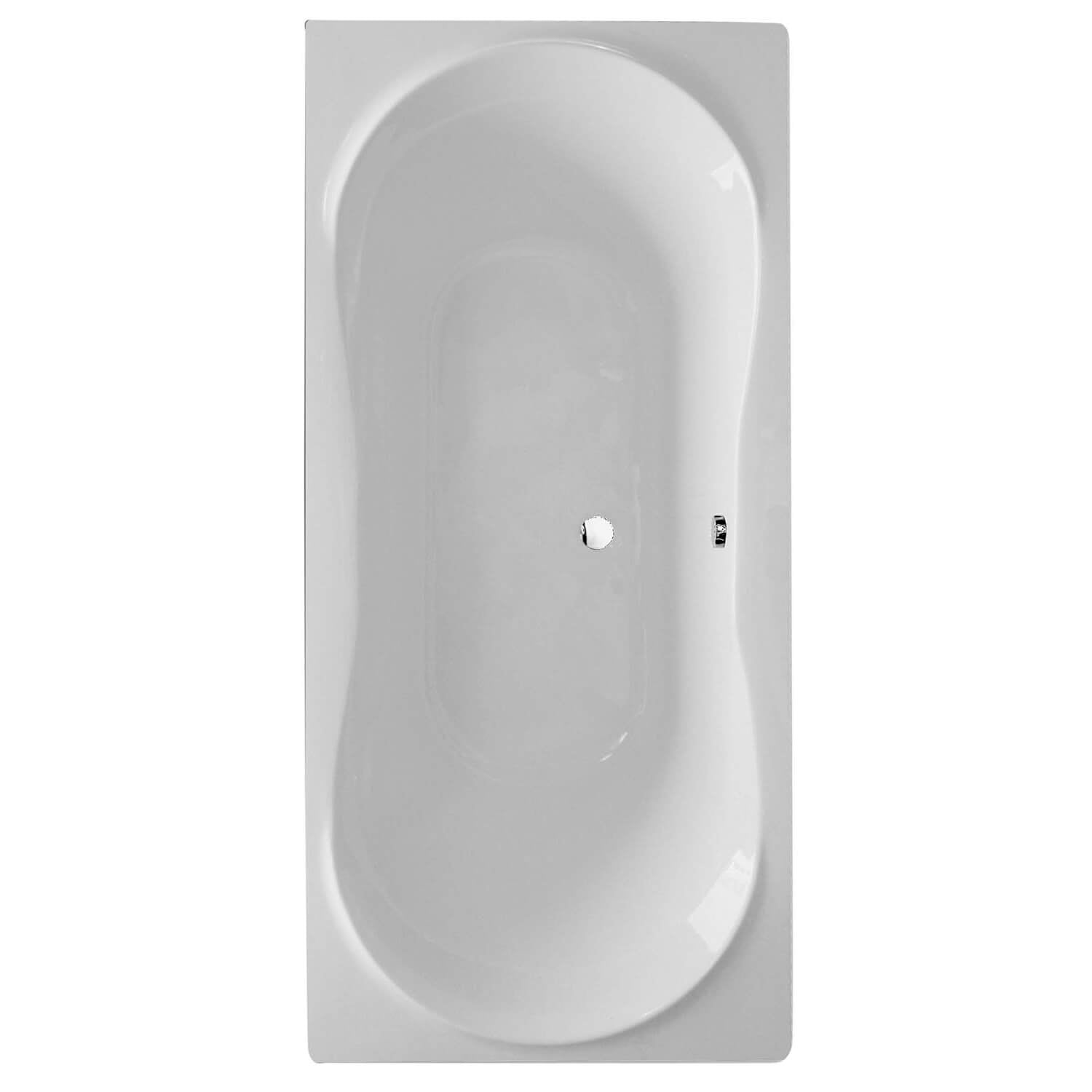 Aqua Comet 1800 x 800mm Round Double Ended Straight Bath White
