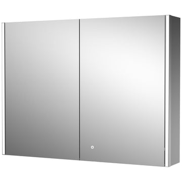 Hudson Reed Leda Illuminated Mirror Cabinet with Demister Pad - 2 Door - 800 x 600mm