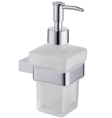 Rustic moon-shaped wall-mounted soap dispenser with holder by Tuskan Tiles, featuring traditional design and ceramic finish.