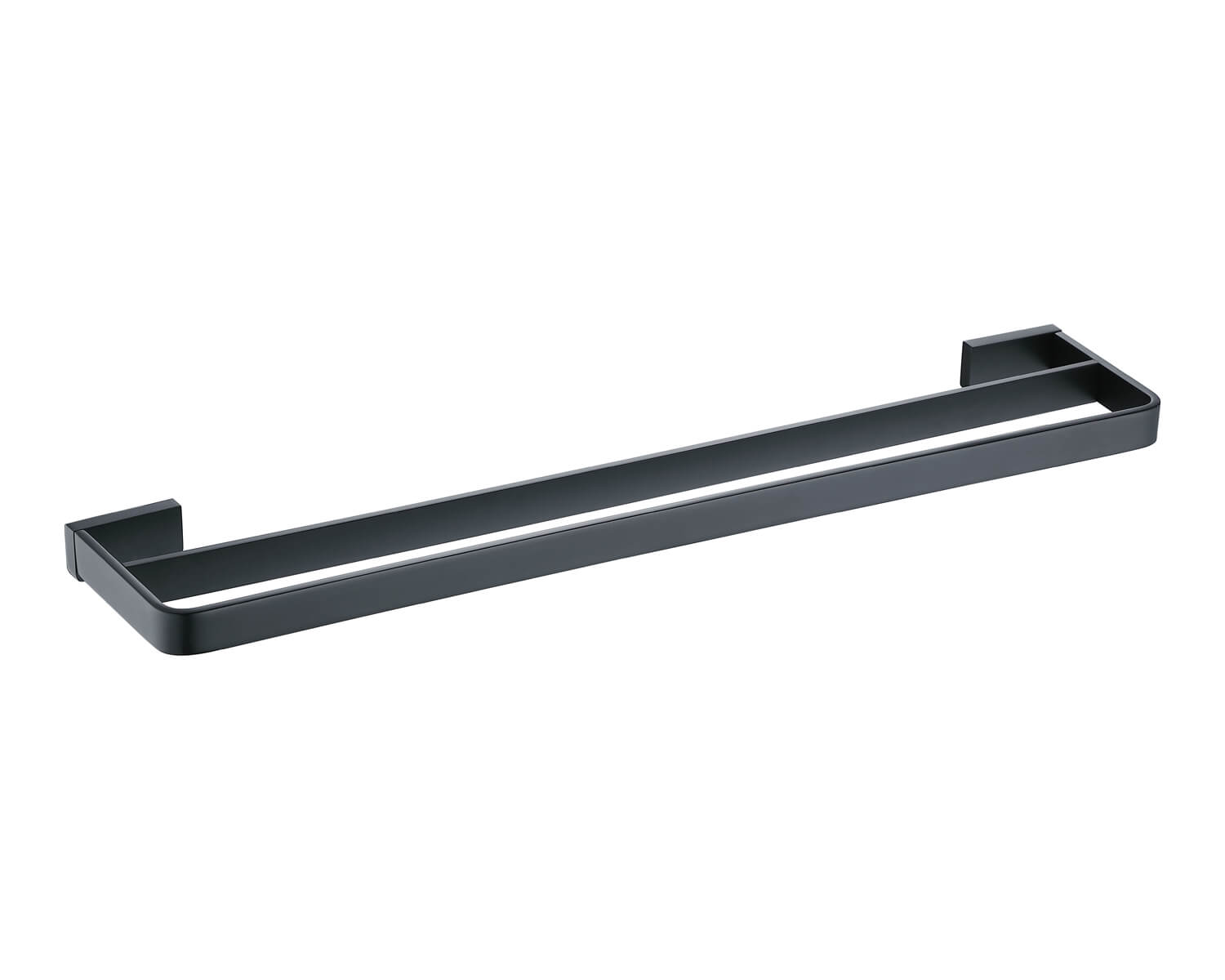 Tuskan Tiles RAK Moon 600mm wide single or double towel bar, polished chrome finish, mounted on bathroom wall.