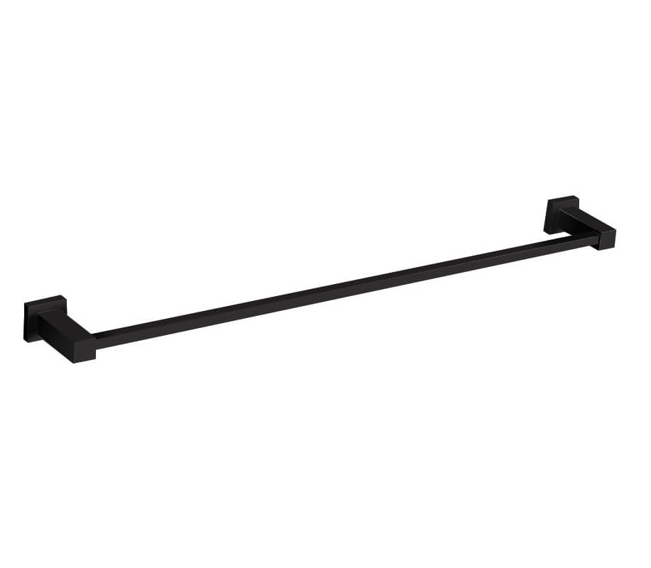 Tuskan Tiles RAK Cubis towel bar in single or double design, shown mounted on bathroom wall with sleek chrome finish.