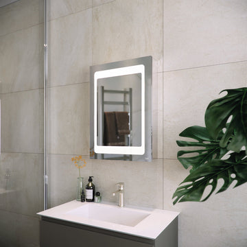 RAK Aphrodite Aluminium LED Mirror Cabinet with Demister Pad and Shaver Socket - 500 x 700mm - Tuskan Tiles