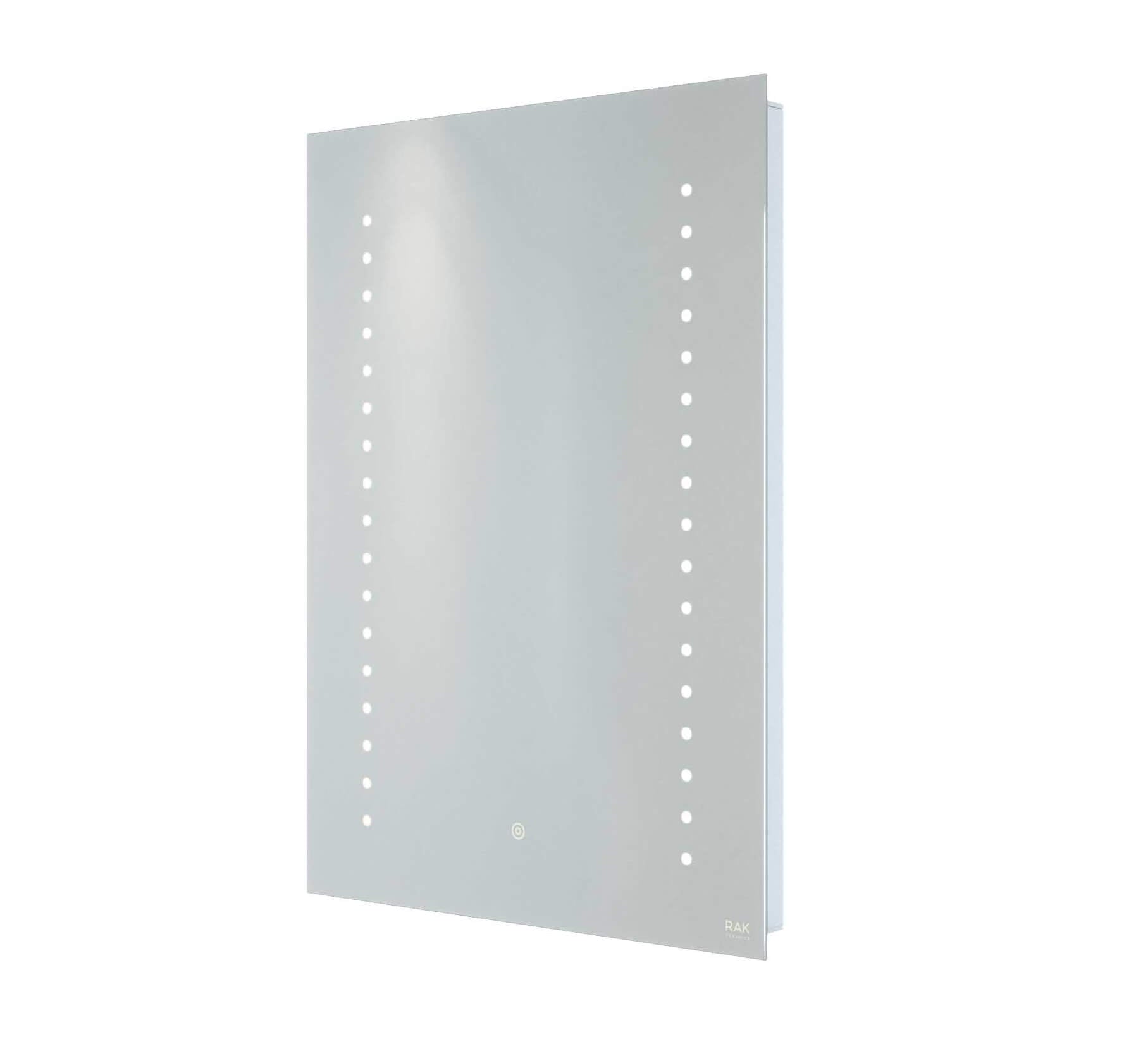 RAK Hestia Rectangular Frontlit LED Mirror with Demister Pad and Shaver Socket