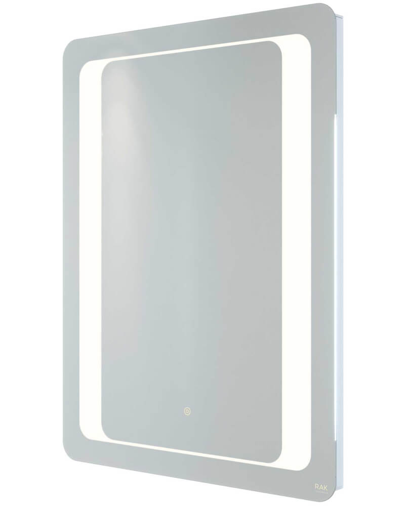RAK Tanzanite Rectangular Frontlit LED Illuminated Mirror with Demister Pad - 600 x 800mm