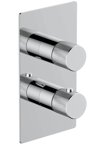 RAK Amalfi Contemporary Concealed Thermostatic Shower Valve - 2 Control - Knurled Handles