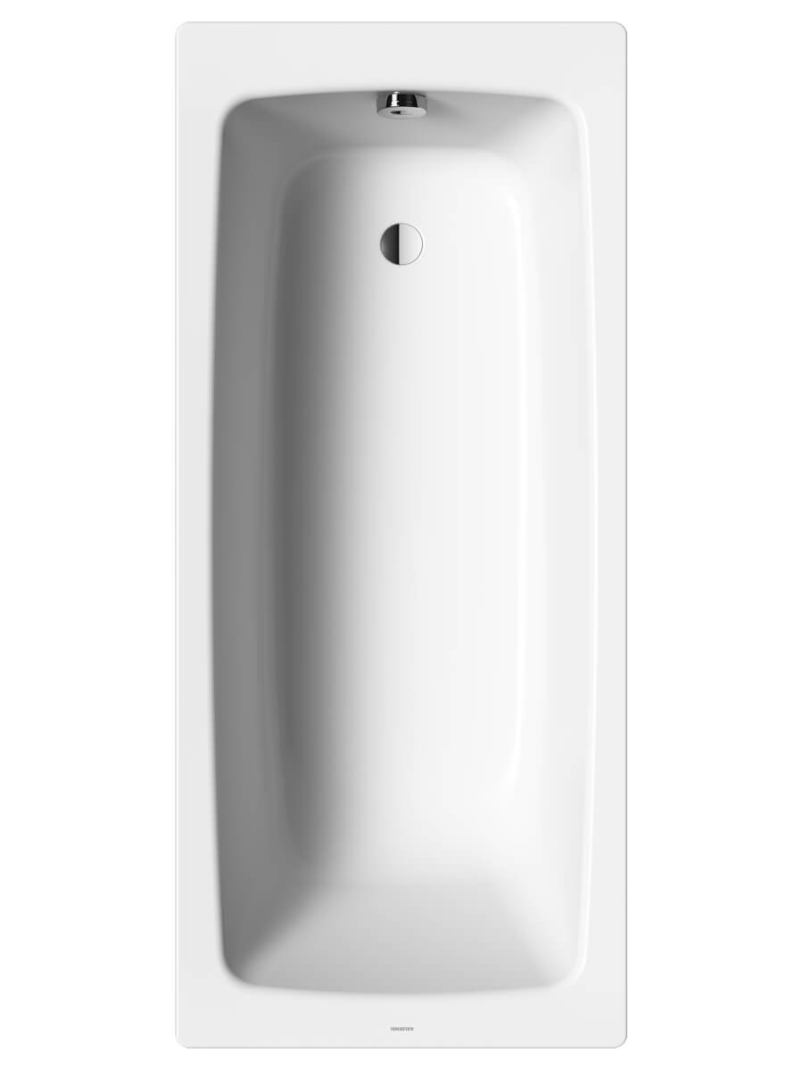 White Kaldewei Advantage Cayono 1700mm steel bath with single end design, shown in a modern bathroom setting.