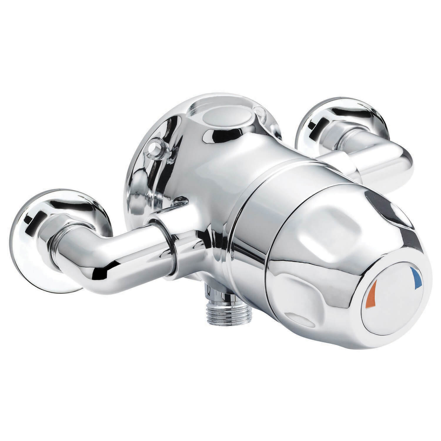 Nuie Traditional Chrome Thermostatic Sequential Shower Valve - 1 Outlet - 1 Control