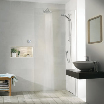 Aqualisa Quartz Slide Rail Kit With Digital Concealed Valve And Shower Head