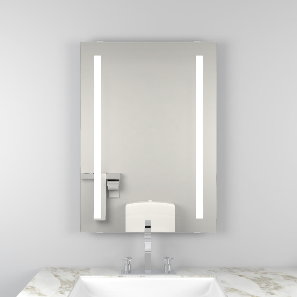 Kartell K-Vit Wilson Rectangular Frontlit LED Mirror with Shaver Socket and Demister - 500 x 700mm