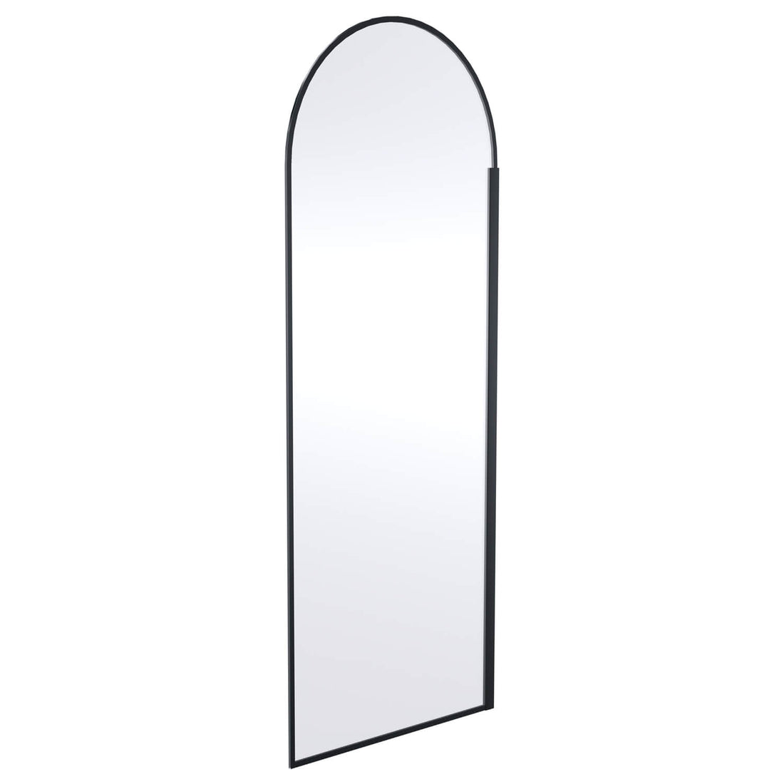 Arched matte black wetroom shower screen with aluminium outer frame by Hudson Reed, featuring sleek modern design.