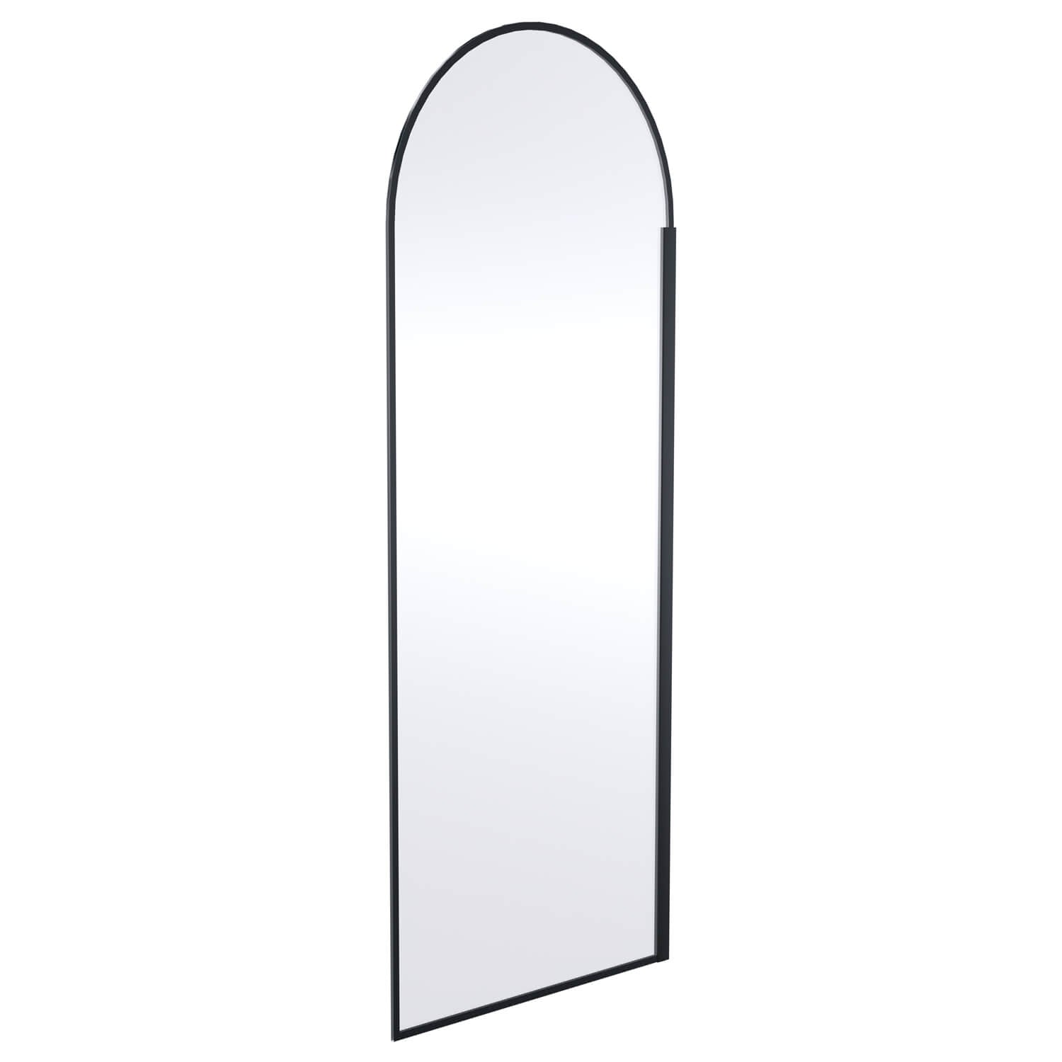 Arched matte black wetroom shower screen with aluminium outer frame by Hudson Reed, featuring sleek modern design.