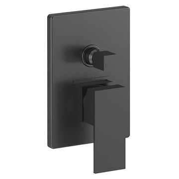 Aqua Edition Linear Concealed Manual Matt Black Shower Valve with Diverter - 1 Control