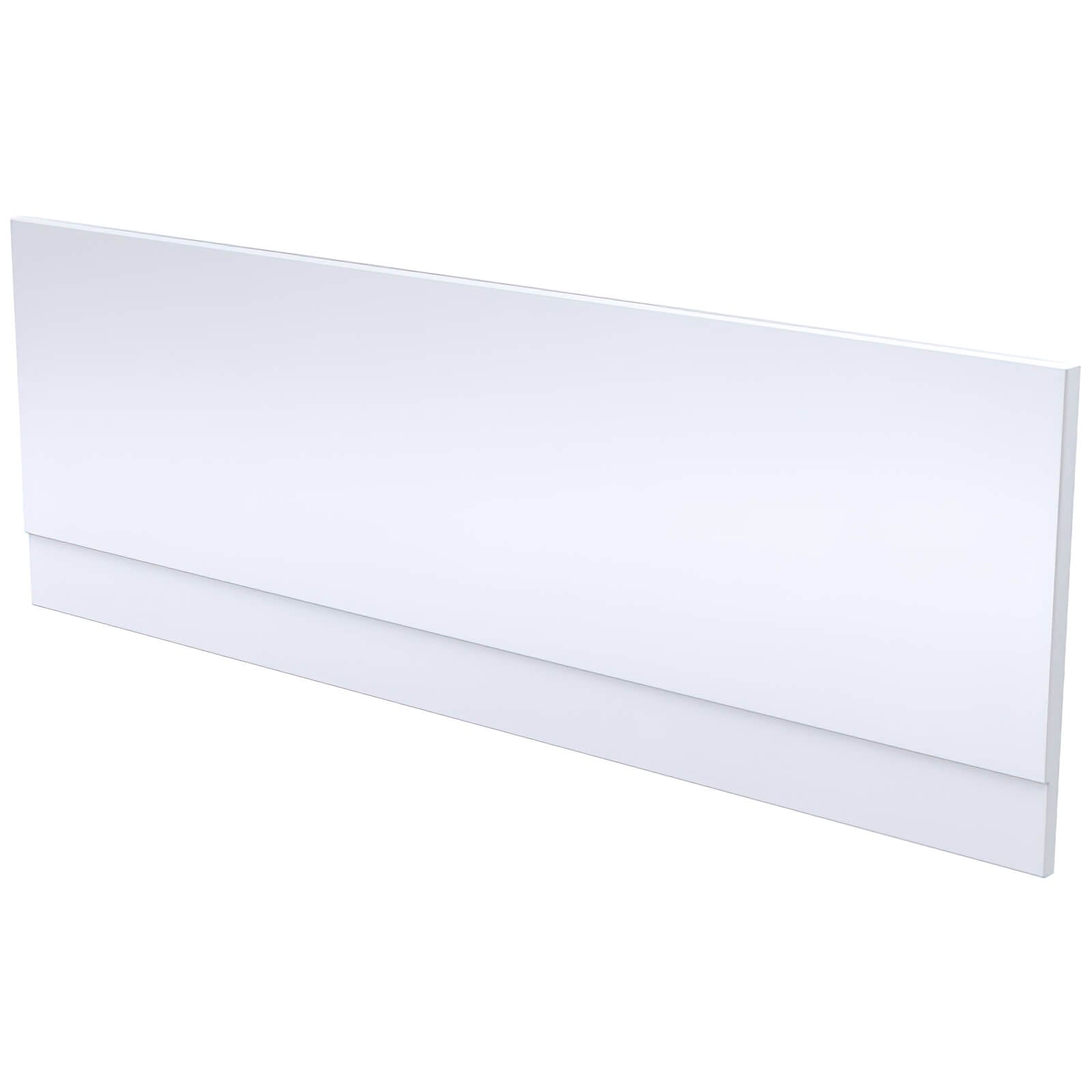 Nuie white straight acrylic bath front panel from Tuskan Tiles, featuring a sleek, modern design for bathroom refurbishment.