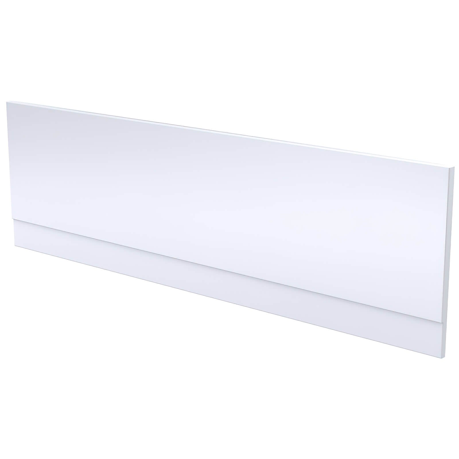 Nuie White straight acrylic bath front panel by Tuskan Tiles, showcasing a sleek, clean design for modern bathroom decor.
