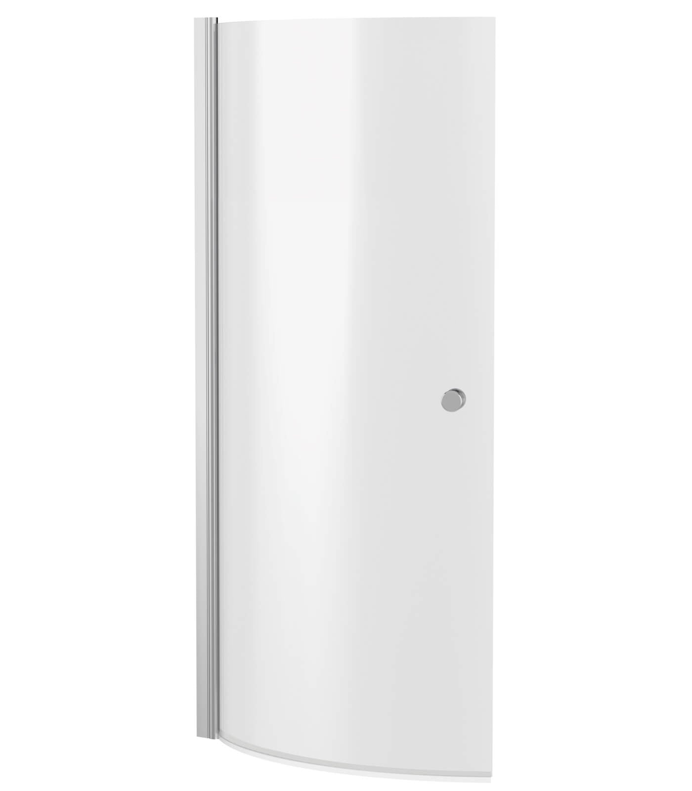 Nuie Pivot Frameless Curved Bath Screen - Chrome Aluminium Profile - 720 x 1435mm
