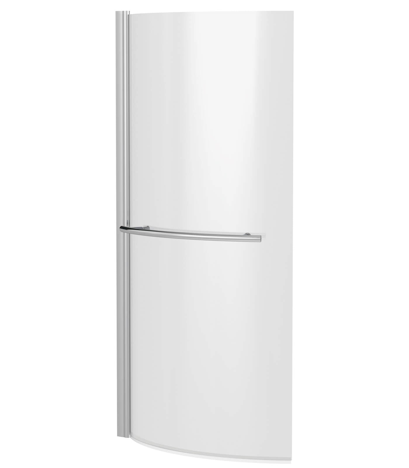 Nuie Pivot Frameless Curved Bath Screen - Chrome Aluminium Profile - 720 x 1435mm