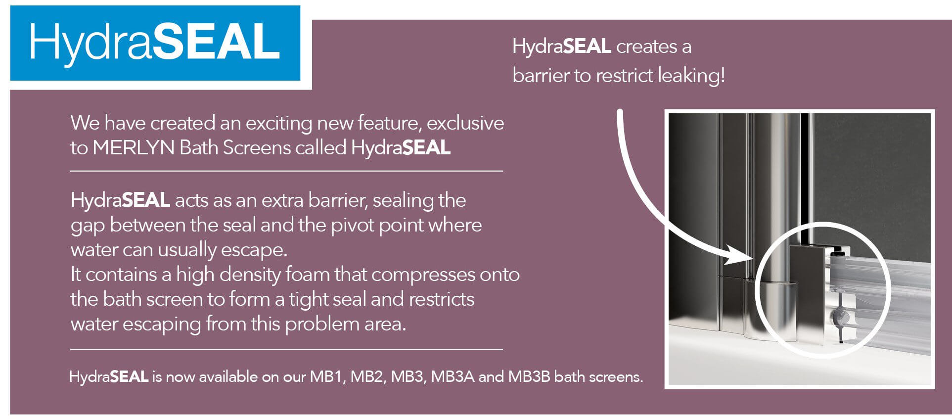 Merlyn Ionic Semi-Frameless Folding Bath Screen - 2 Panel - Curved or Square - 900 x 1500mm
